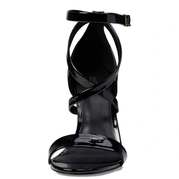 Michael Kors Black Patent Faux Leather Astrid Sandal with Box, Women’s Size 5.